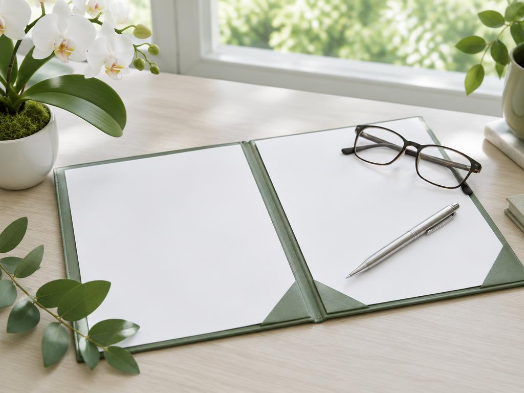 Illustration of a planning agreement with a pen and reading glasses
